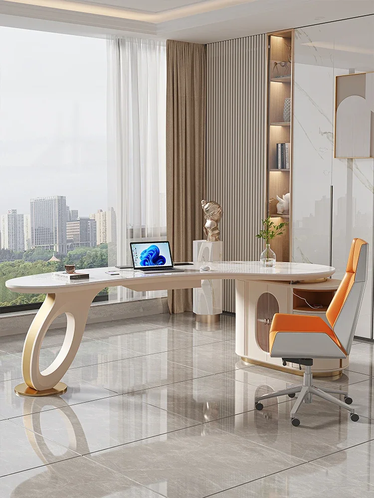 Slate desk desk designer study curved computer desk