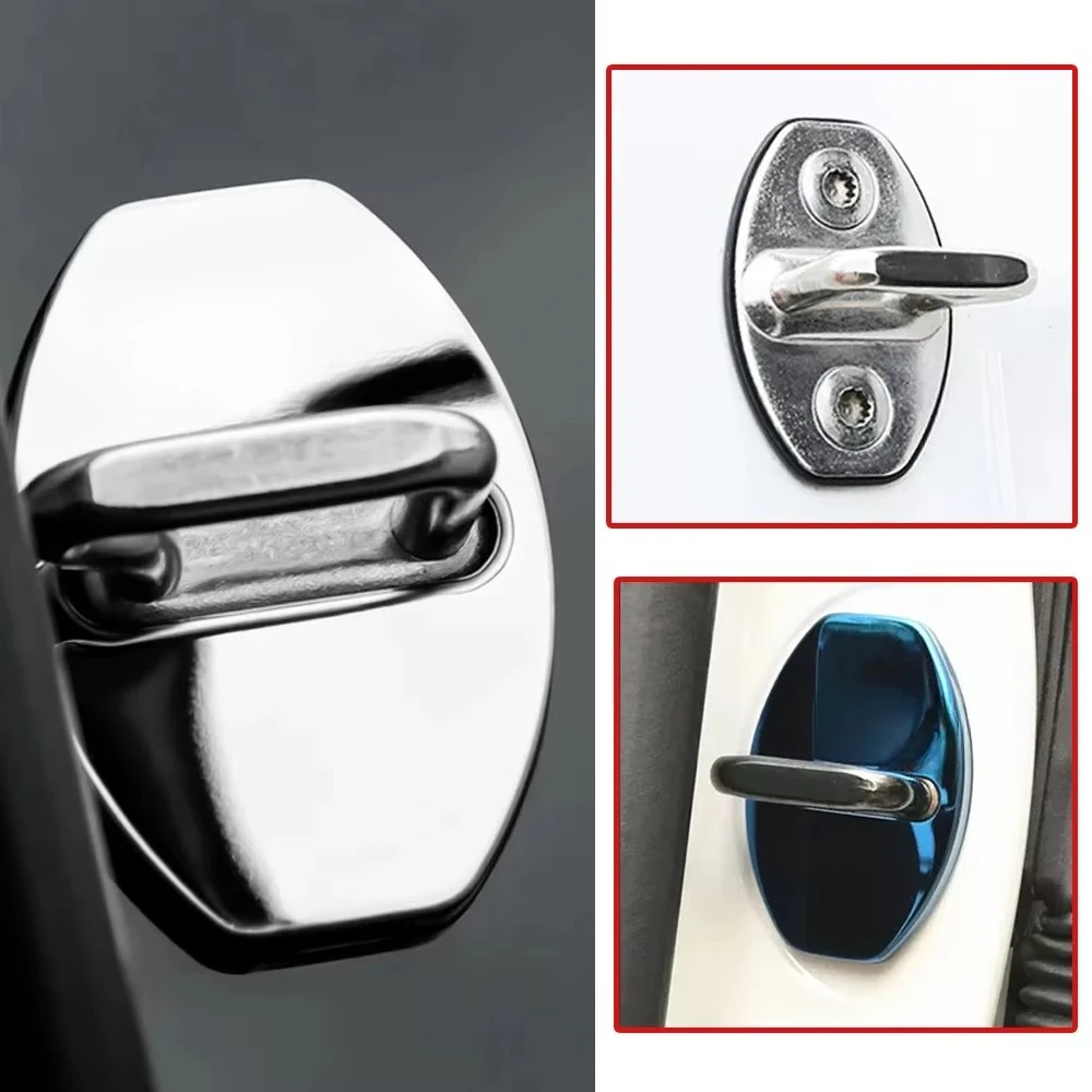 4pcs Car Door Lock Buckle Protection Cover Anti-rust Waterproof for Seat LEON CAR Styling  Car Door Lock Covers Accessories