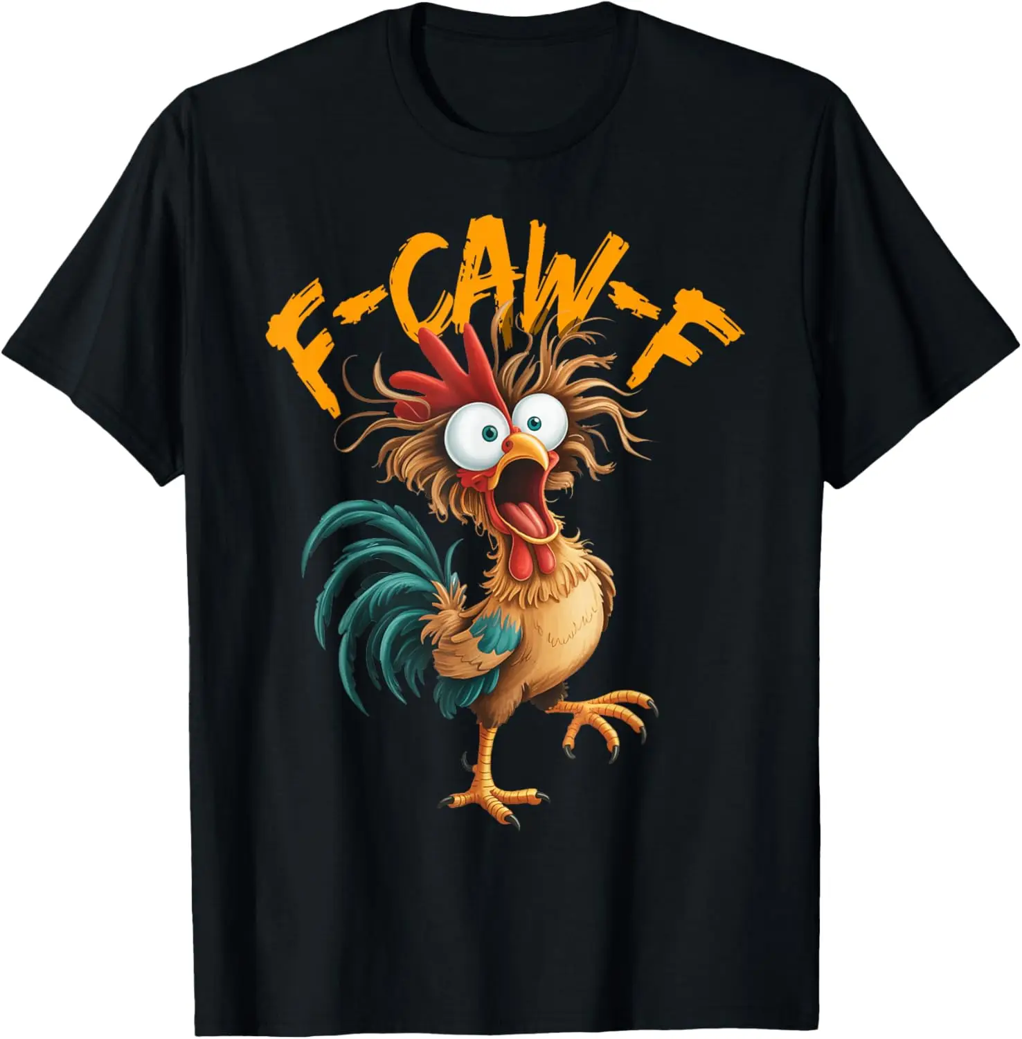 Caw F Rooster Funny For Men And Women Chicken Whisperer Tees T Shirts 100% Cotton Trendy Y2K Short-Sleeve Tee-Soft,