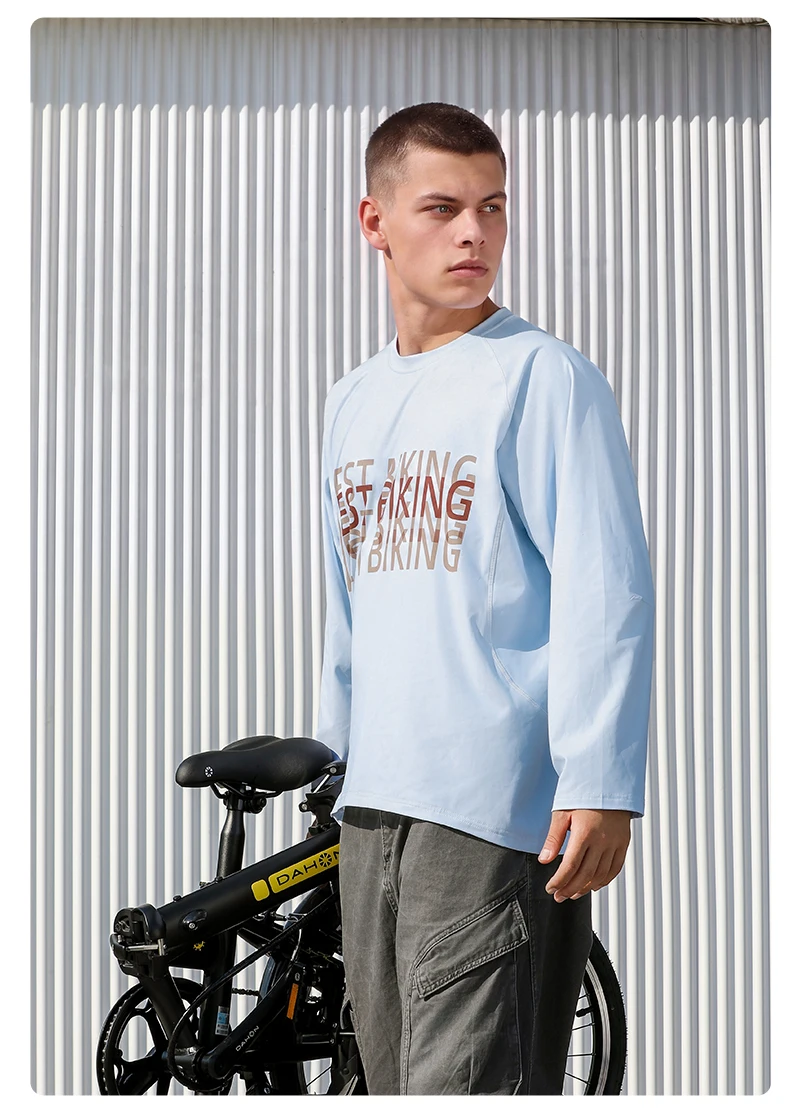 WEST BIKING Herren-Radtrikot mit langen Ärmeln, Frühling/Herbst, schnelltrocknend, Unisex-T-Shirt, lässiges Sportoberteil für Pendler, Laufen und andere Sportarten. – Detail 16