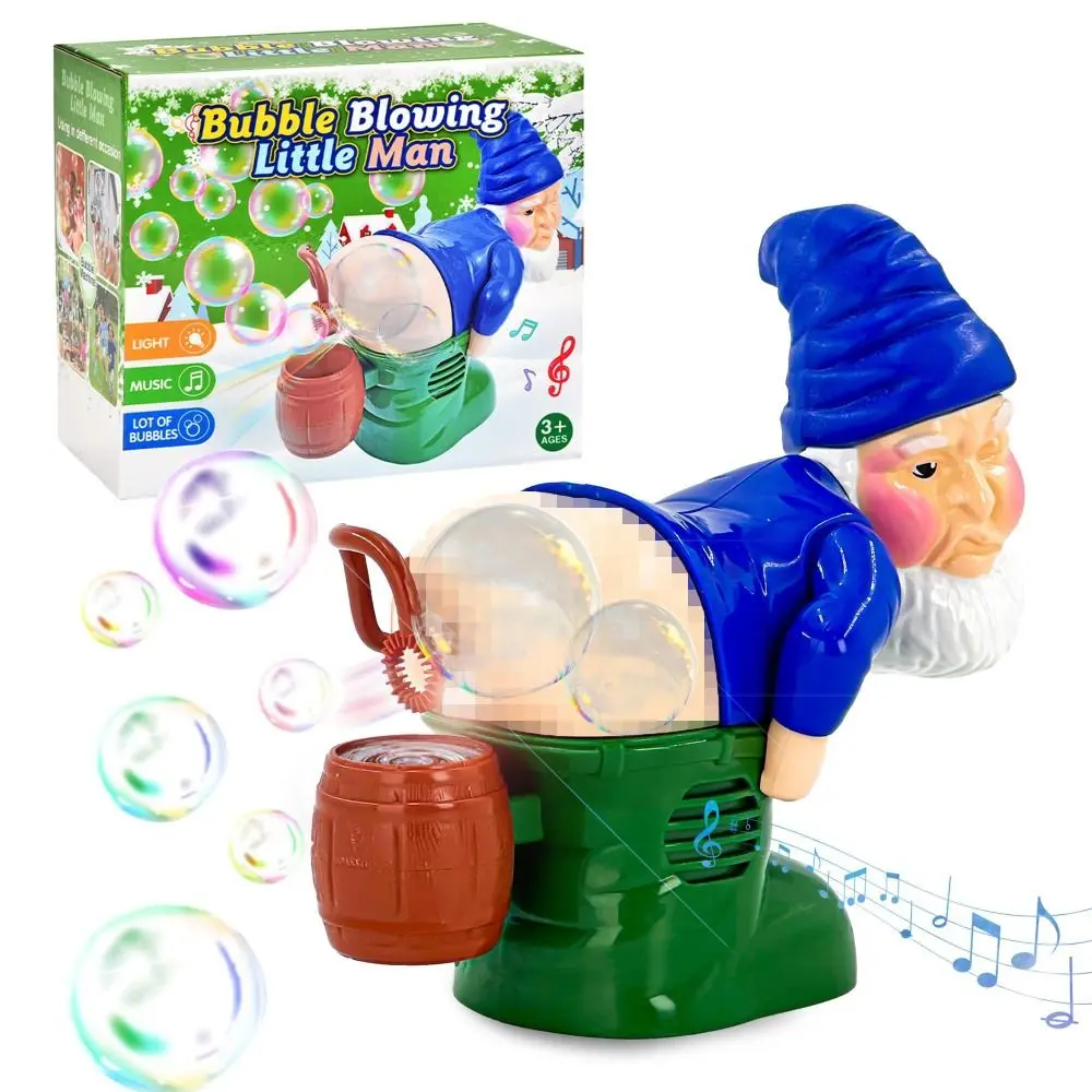 Christmas Gnomes Bubble Machine Wth Music& Flashing Lights Funny Santa Bubble Blower Machine Automatic Fart