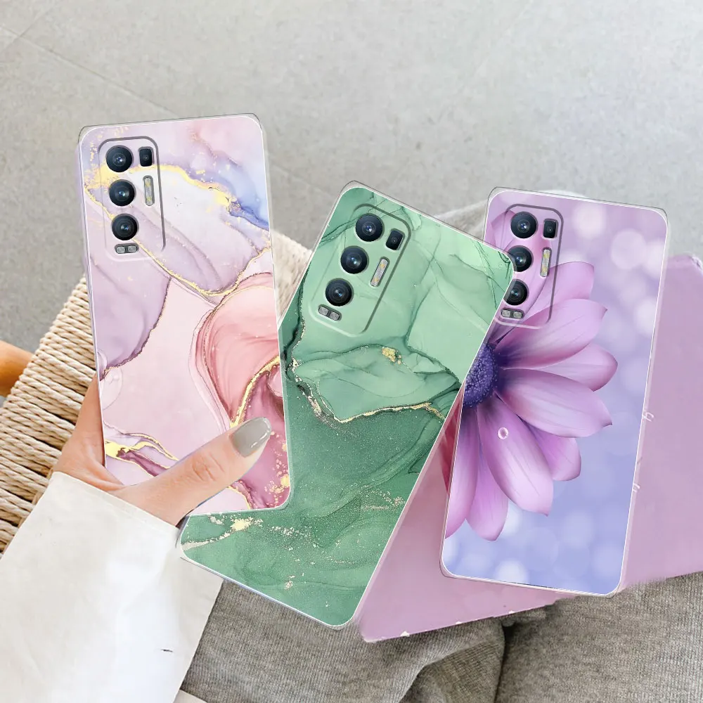 For OPPO Find X3 Neo Case 6.55\'\' Cover For OPPO Find X3 Neo Marble Soft Clear Silicone Phone Case Find X3 X3Neo CPH2207 Fundas