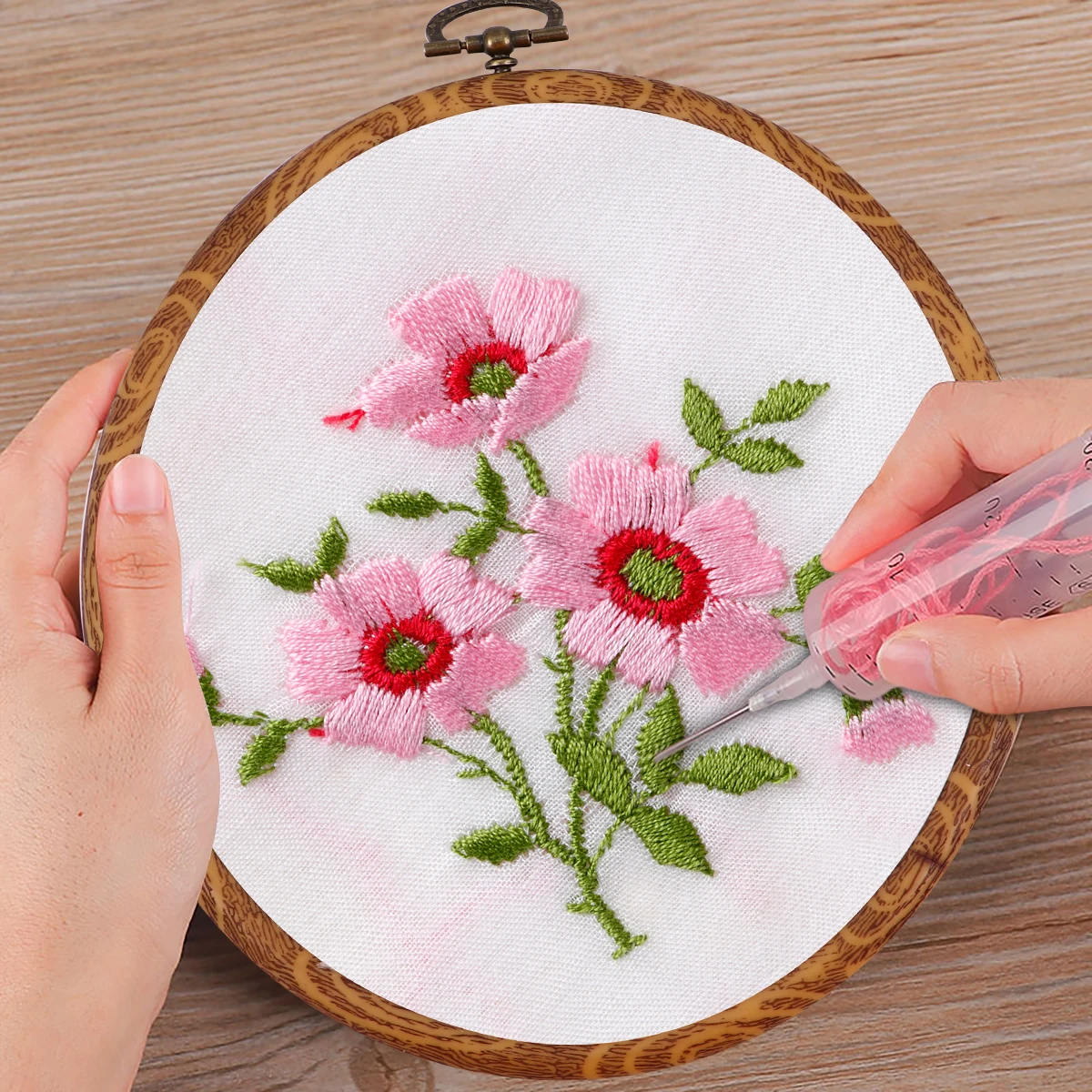 

5pcs Hoops Cross Stitch Frame Diy Craft Durable Abs Metal Material Polished Light Safe For Handmade Embroidery Ring Cross Stitch