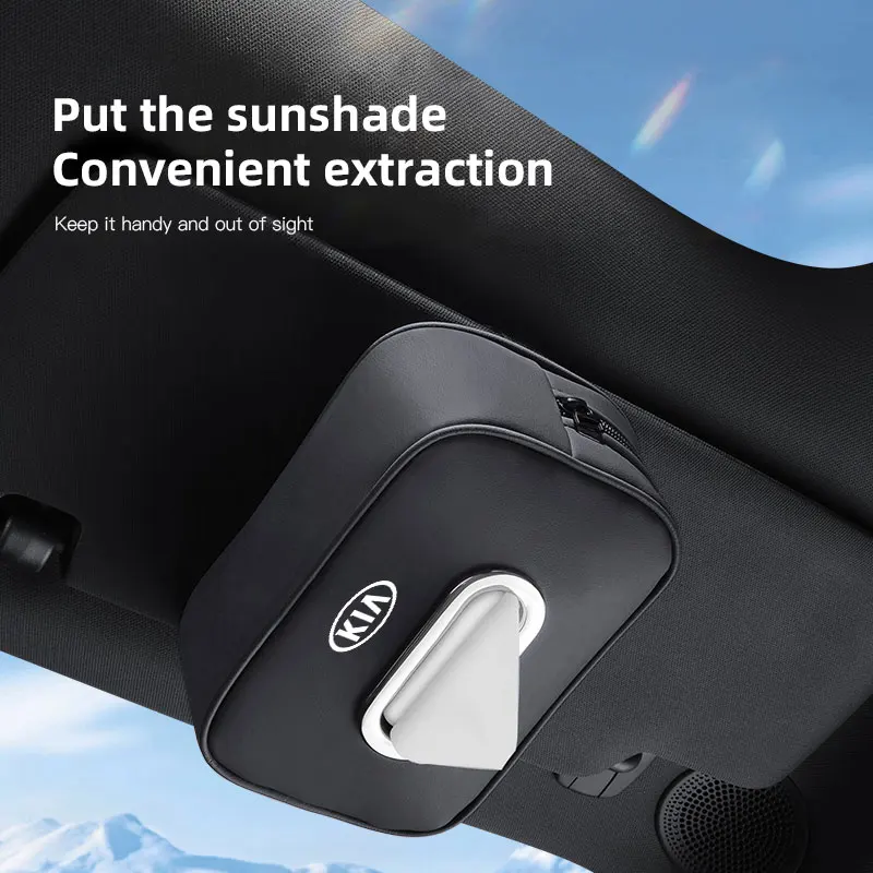 سيارة الأنسجة حامل الصندوق الجلود مسند ذراع السيارة منديل حالة الشمس قناع المقعد الخلفي حقيبة لكيا Ceed ريو نيرو Stonic K7 K5 K8 XCeed الروح K9