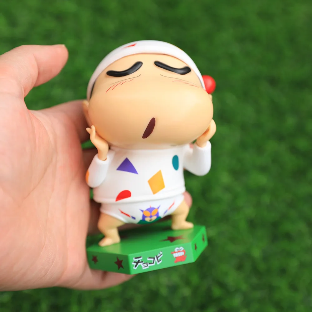 11cm Crayon Shin-Chan Gk Q Version Wild Pajamas Funny Look Figure Gift Box Model Ornaments Desktop Decorations Birthday Gifts