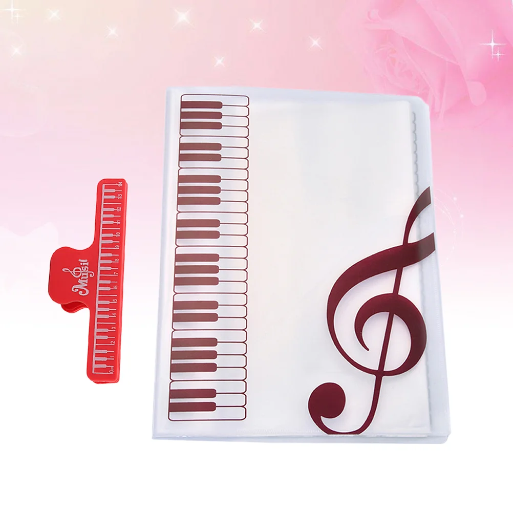 

40 Sheets File Storage with Extra Clamp Clip Music Book Folders Waterproof Supplies