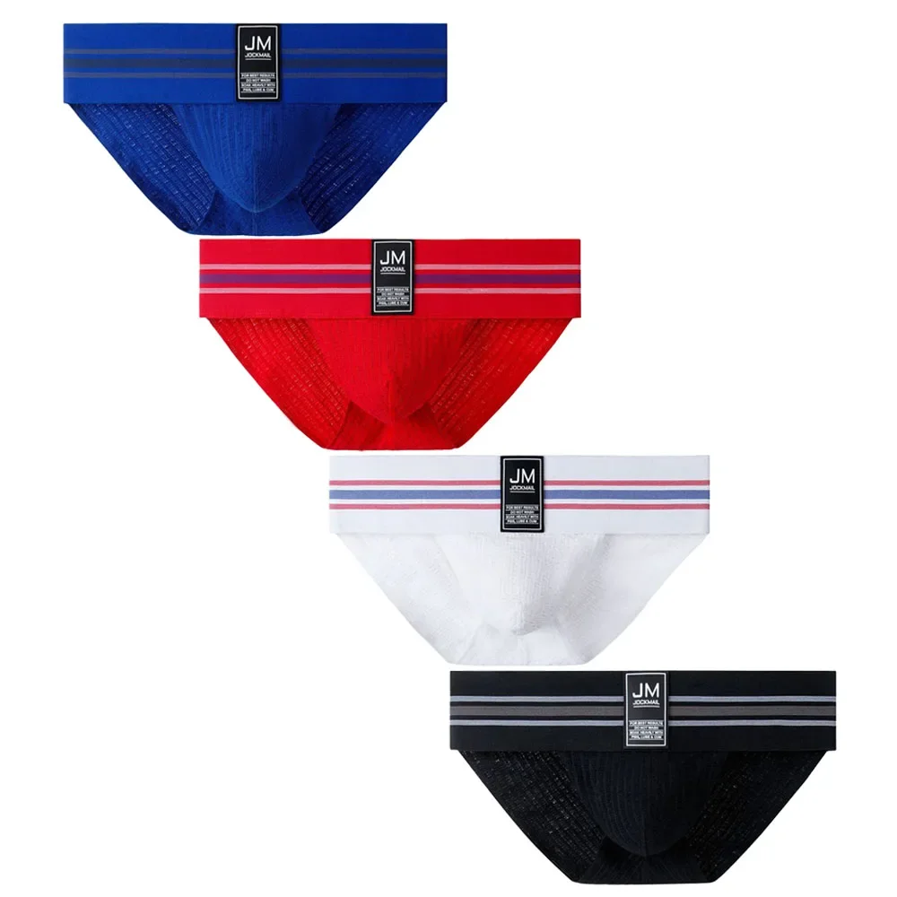 

JOCKMAIL 4 Pack Men Underwear Sexy Briefs Jockstrap Fashion Mens Briefs Cotton Cuecas Gay Underwear Penis Bikini Men Slip Homme