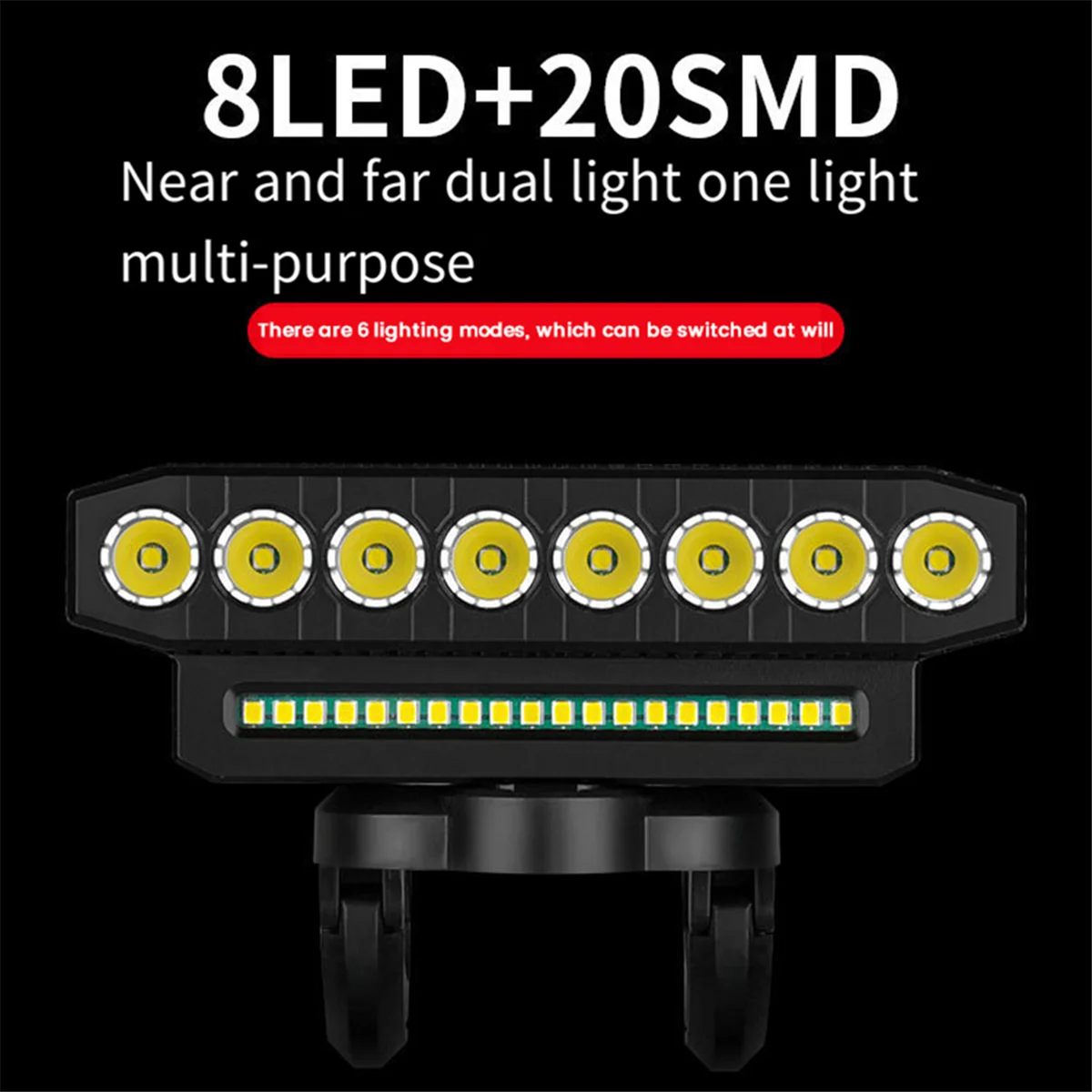 LED Bike Headlight LED Light Bar with 130DB Bell Bicycle Front Light Power Bank USB Charging Bicycle Accessories,Style 1 HOT