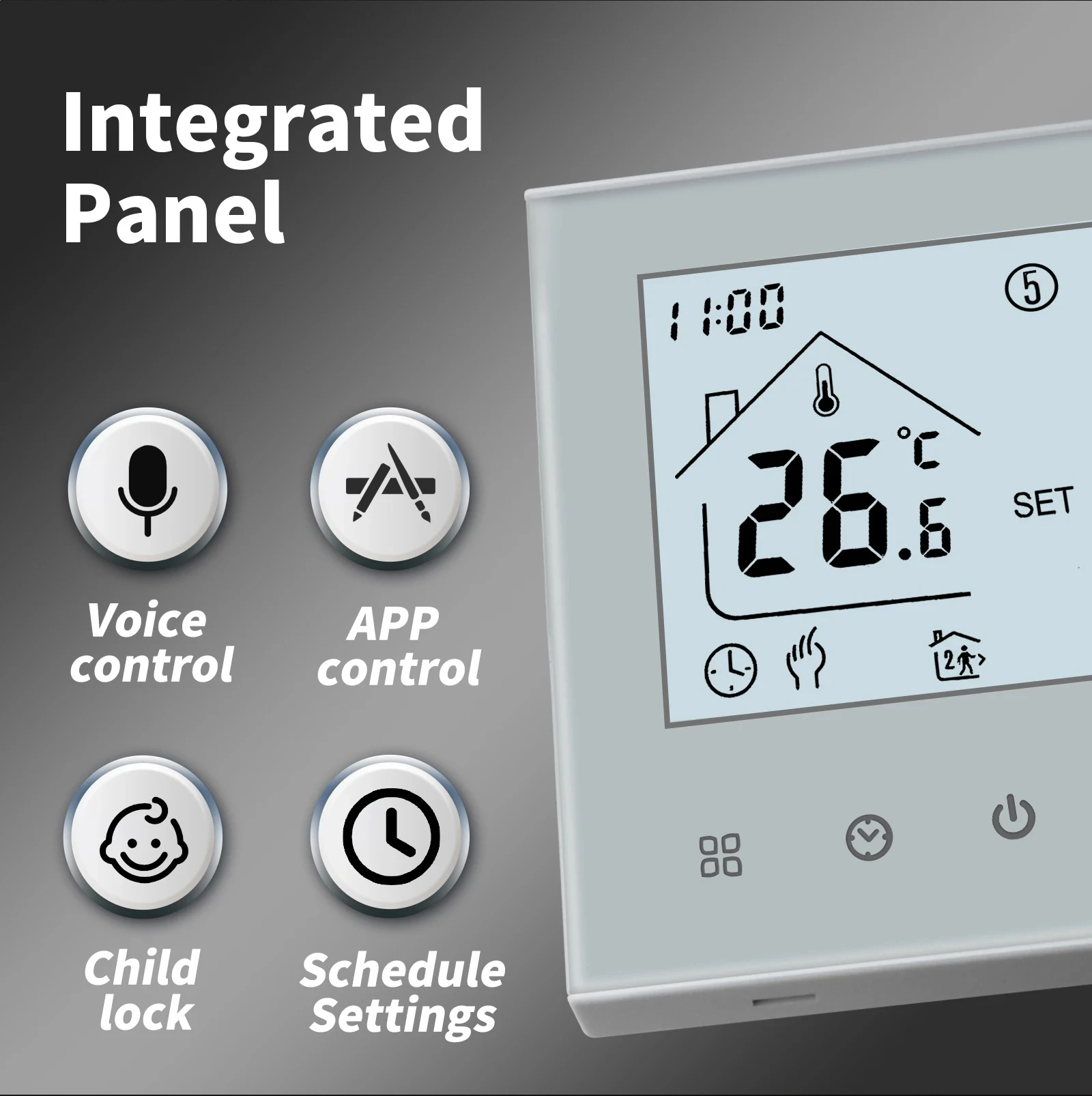 M4A Samrt Wifi Thermostat 16A متحكم في درجة الحرارة مع توقيت صوتي للتدفئة الأرضية الدافئة الكهربائية يعمل مع Alexa Google