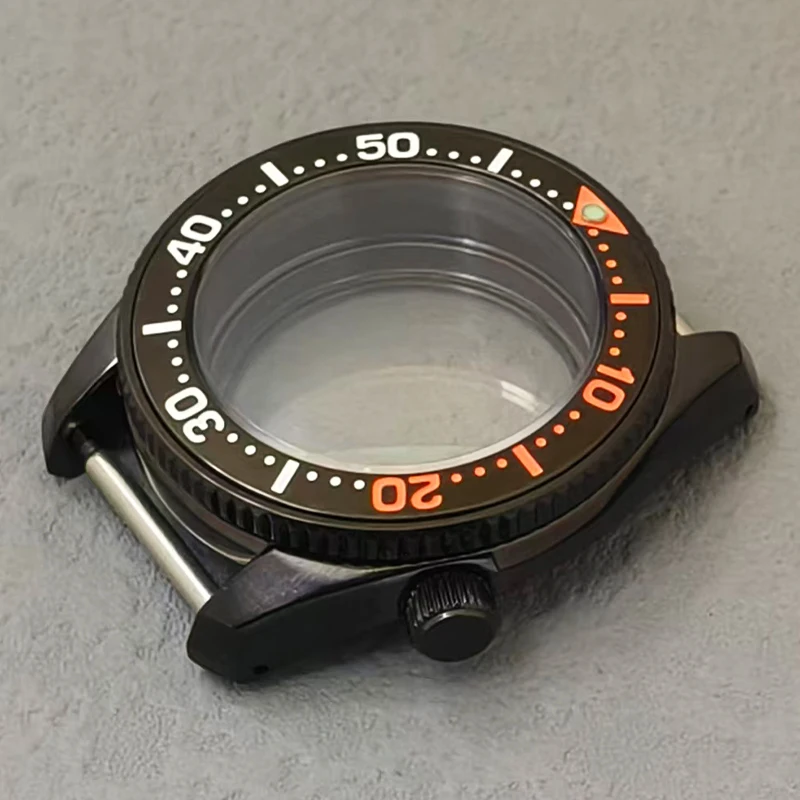 NH35 حالات 42 مللي متر SPB185 SPB187 ساعة حافظة الياقوت كريستال زجاج يناسب لحركة NH35 NH36 4R 7S26 28.5 مللي متر الطلب مخصص الرجال ساعة