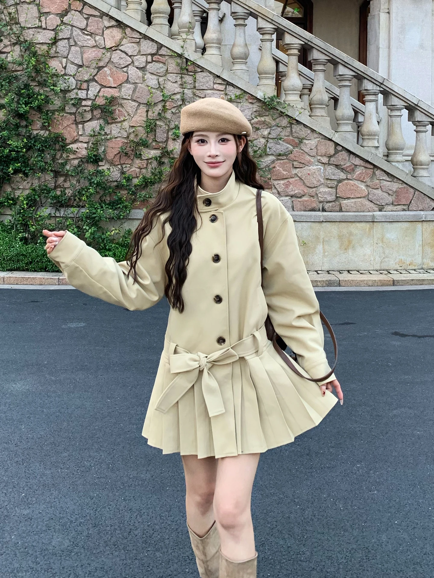 

Korean Sle Women's Long Coat Spring Autumn Seasonal New Arrival Polyester Fiber Straight Tube Commuter Sle Long Sve