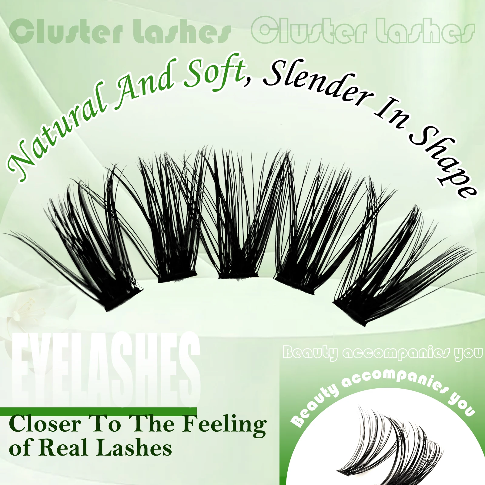 280 Stück Wispy Lash Clusters 8-16mm D-Curl Einzelne Falsche Wimpern DIY Wimpernverlängerung Dünner Streifen Natürliches Volumen Cluster-Wimpern – Detail 3