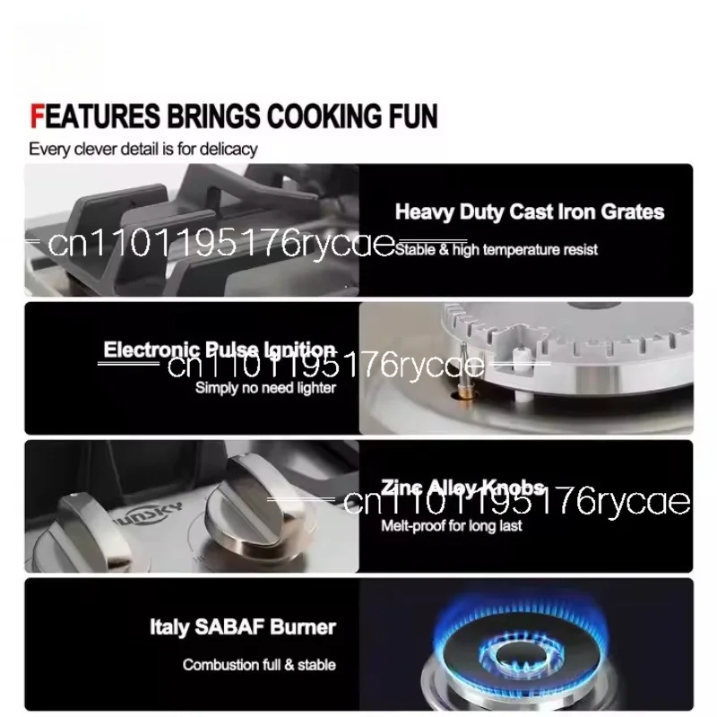 Gas stove Multi-head stove Cooking utensil Stainless steel gas stove with table insert dual-purpose - view 2