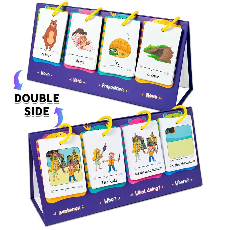 

80 Word Sentence Building Puzzle Cards - Educational Thinking Training Game for Language Learning and Brain Development Tools