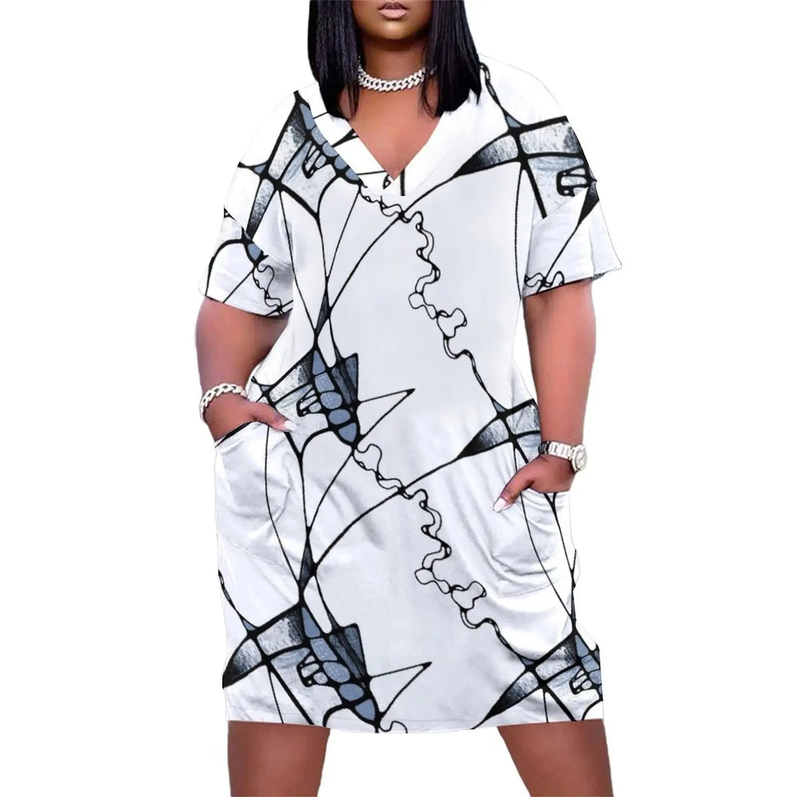 Crunchy Angles Loose Pocket Dress summer dresses for women 2025 dresses for womens Woman clothing