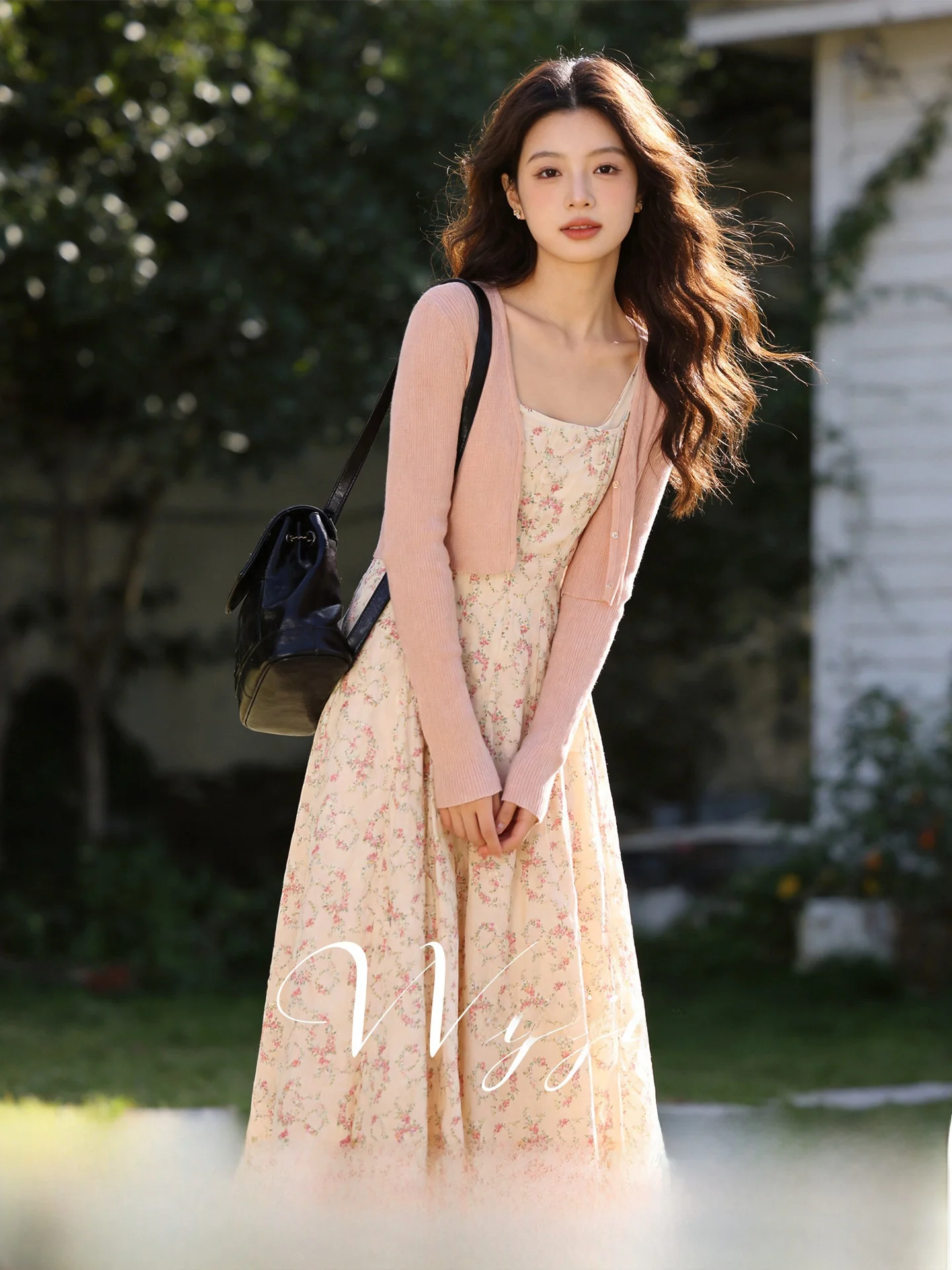 

Комплект из двух предметов с цветочным принтом: кардиган и платье больших размеров для женщин, весна 2026