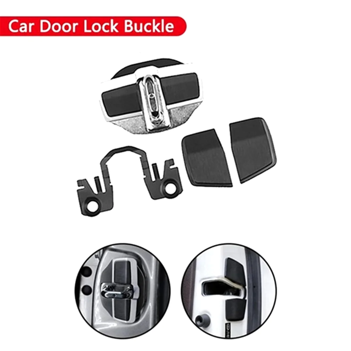 2Set Car TRD Door Lock Buckle Stabilizer Protector Latches Stopper for Toyota Camry RAV4 Sienna Crown Yaris Highlander