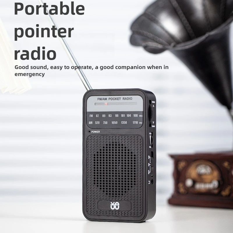 Portable Radio Mini AM FM Pointer Pocket Radio for Indoor Outdoor Camping Emergency Use