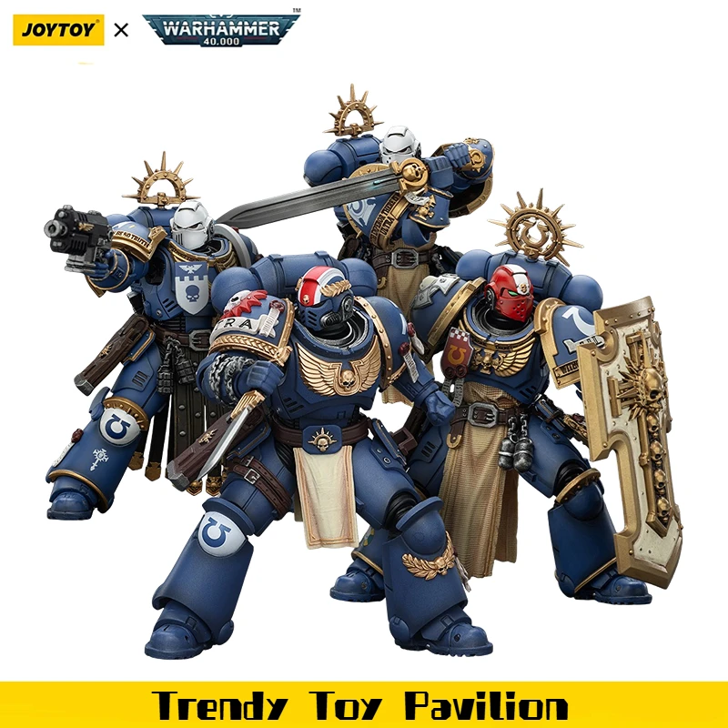 【JOYTOY】Warhammer 40K Ultramarines Titus con Laurels of Victory Metaurus Levantus Torvald 1/18 Figura de acción