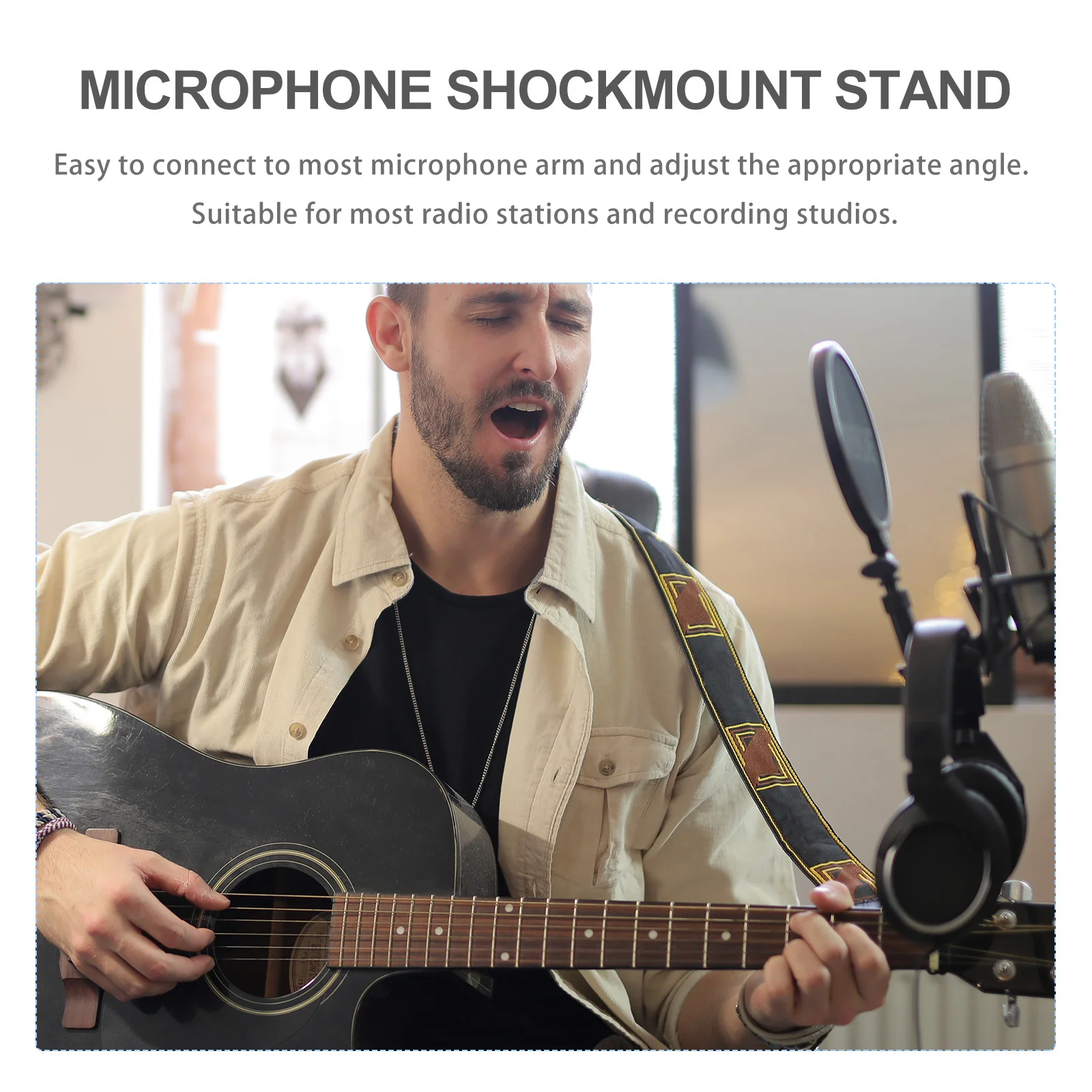 

1Pcs Microphone Shockproof Mount Plastic Professional Noise Reduction Anti-Vibration Mic Holder Stable Suspension Mic Stand
