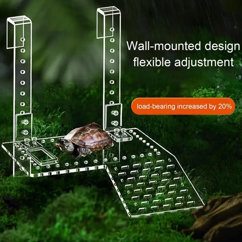 Acrylic Turtle Basking Platforms Hangable Reptile Ladder Resting Terrace Climbing Dock Fish Tank Aquarium Floating Decoration