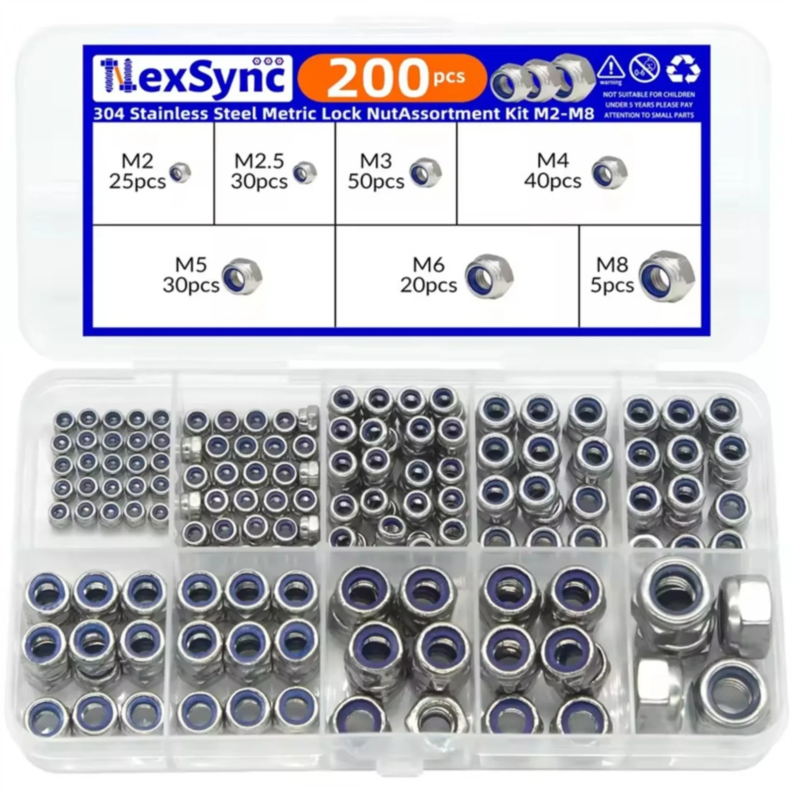 200pcs-din985-porca-hexagonal-de-nylon-com-travamento-automatico-aco-inoxidavel-m2-m25-m3-m4-m5-m6-m8