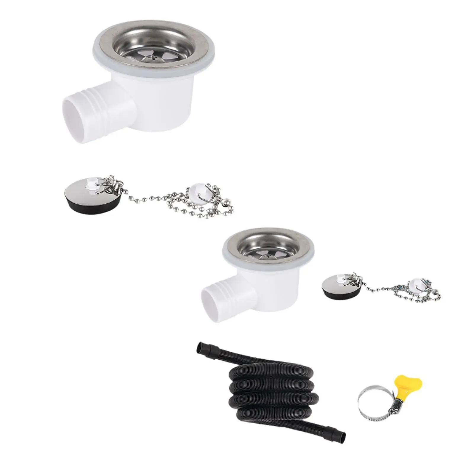 Sink Waste Drain Plug Hole Angle Fitting Spare Parts Easy to Install Sink Drainage System Replaces for Motorhome RV