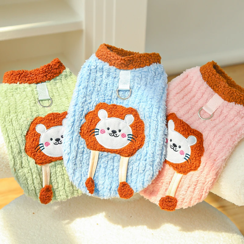 

Warm Fce Pet Clothes for Dogs And s Lion Costume Autumn Winter No Hair Pets Doggies And Kittens Cute Casual Sle