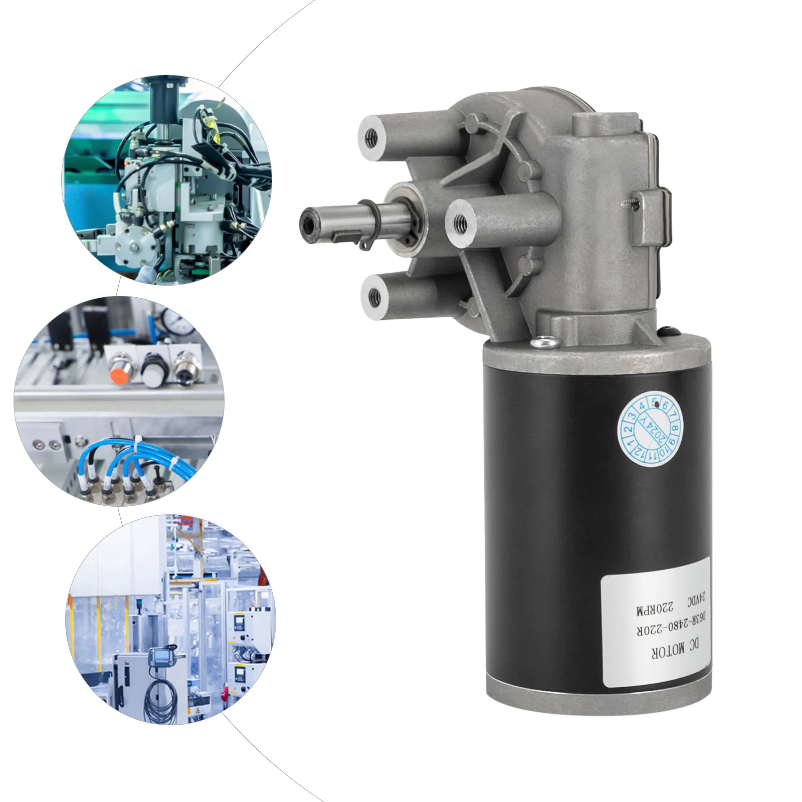 Elektrischer DC 24V Untersetzungsmotor rechts 80W 220RPM PWM-Geschwindigkeitsregelung mit selbstsichernder Funktion