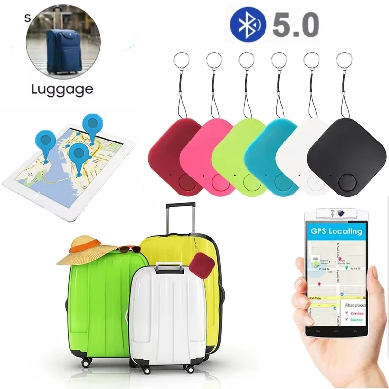 Мини GPS-трекер Bluetooth 5,0, устройство против потери, квадратное Голосовое управление для поиска ключей, устройство для отслеживания в реальном времени, GPS-локатор грузовика