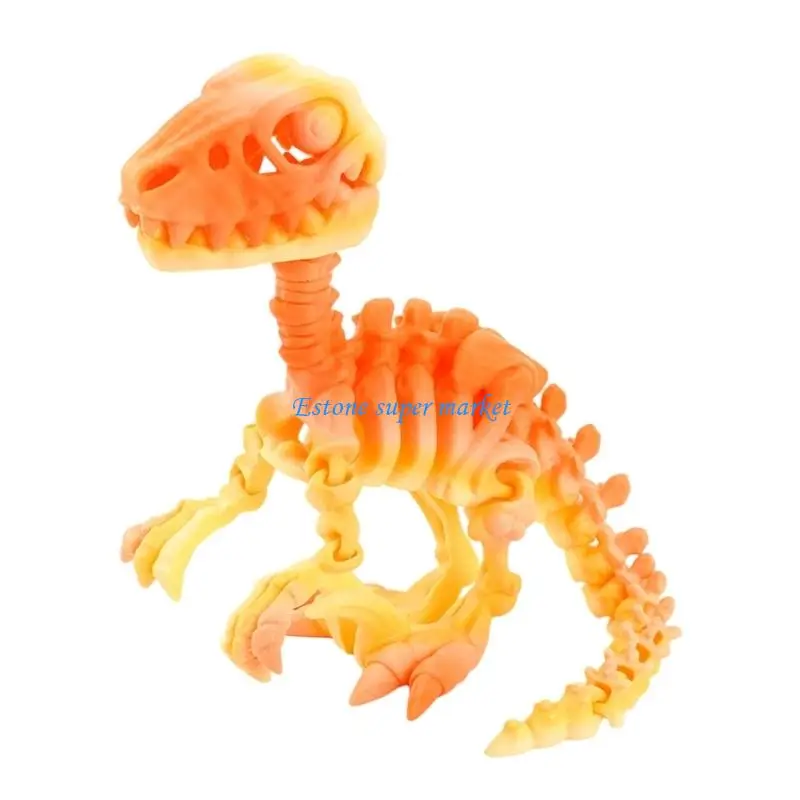 

090B 3D Print Dinosaur Figurine Raptors Skeleton Model Figure for Unique Desk Display
