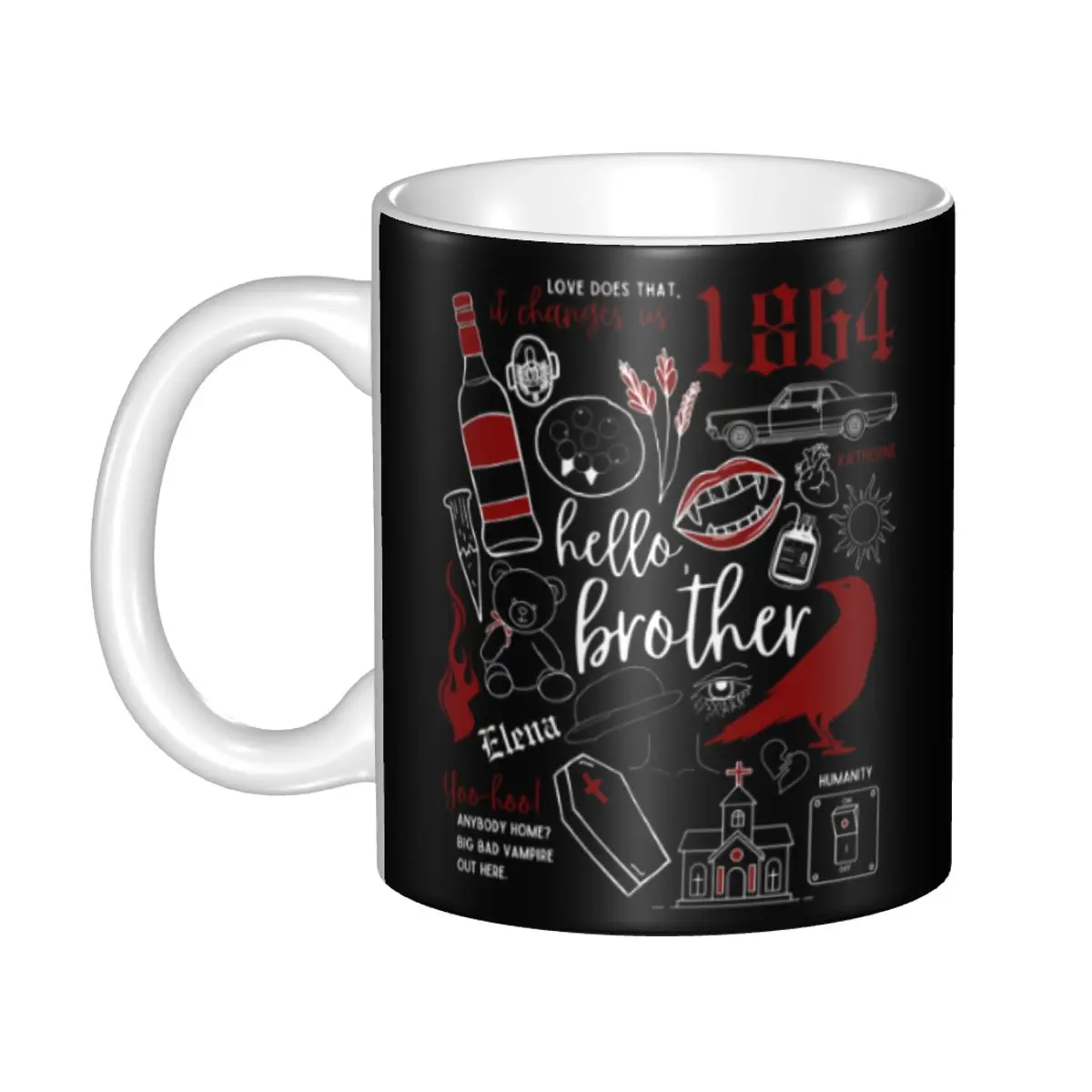 Custom The Vampire Diaries Coffee Mugs DIY Damon Salvatore Ceramic Mug Creative Gift