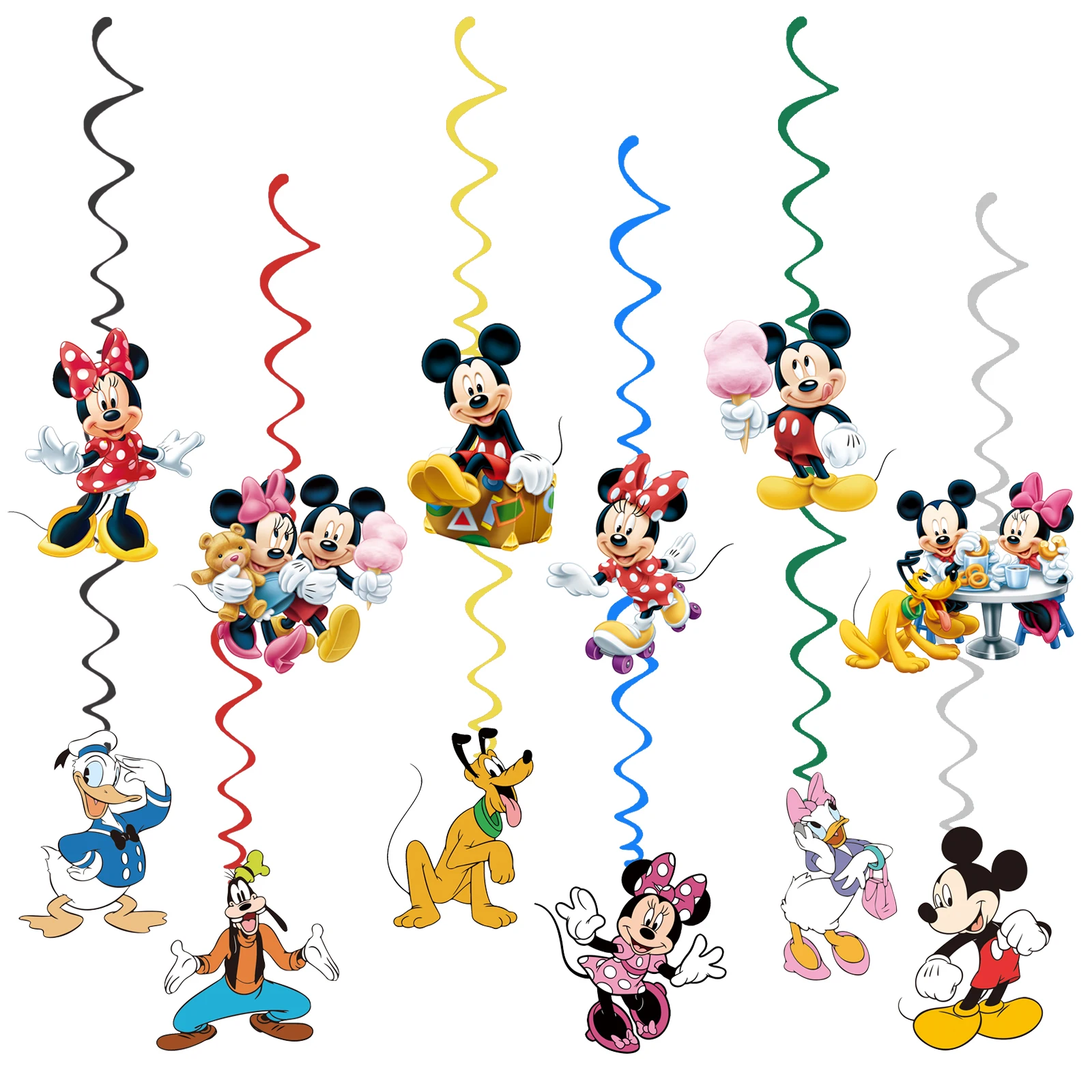 Disney Mickey Minnie Theme Kids Girls Favors Swirls Happy Birthday Events Party Decorations Ceiling Hanging Spirals