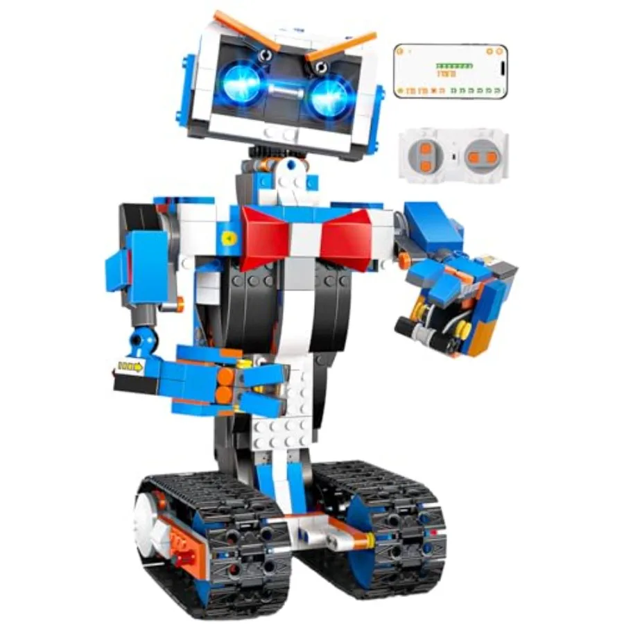 STEM robot toys for kids 8-12: APP remote control building kit, DIY engineering educational coding robotics kit, programmable r