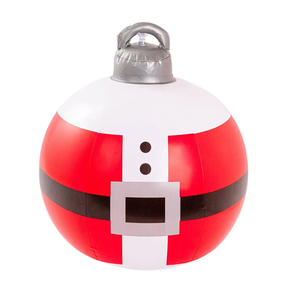 40cm Giant Inflatable Christmas Ball Large Outdoor Decorated Ball Outdoor Christmas Decorations Holiday Yard Lawn Porch Decor