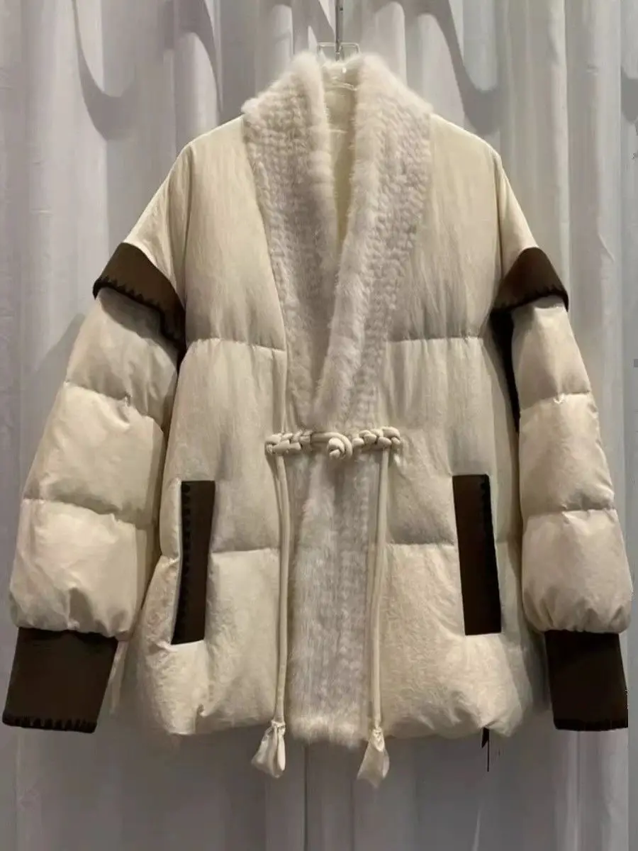 

Women's Splicing Down Cotton Clothes Women's Winter Retro New Chinese Thickened Cotton-padded Jacket