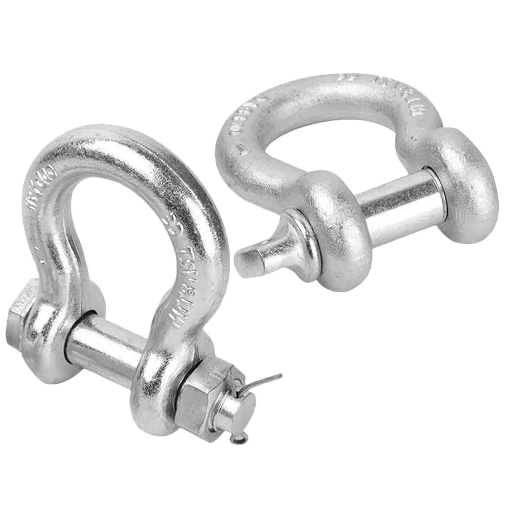 2 Pcs American U-shaped Buckle Shackles for Trucks Tow Hook Towing Accessories 1/4 Inch Metal 5/16 Products Anchor Recovery