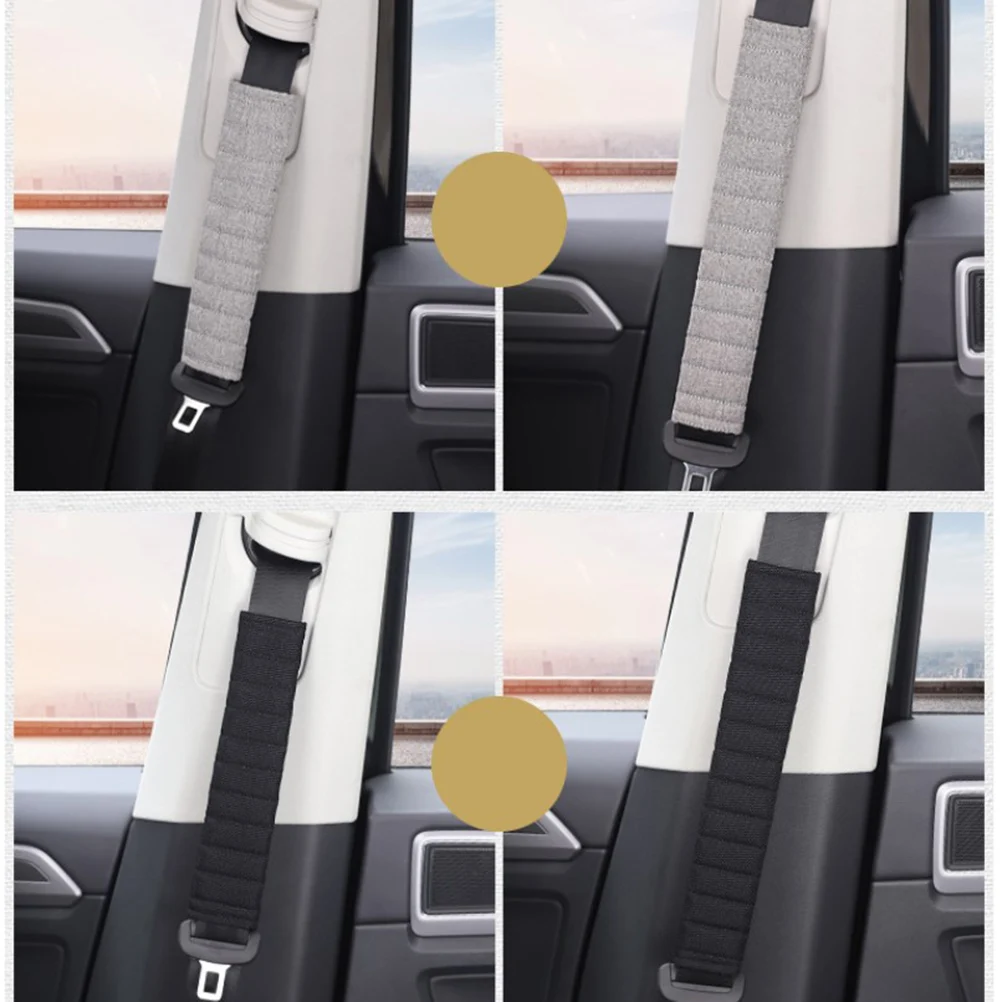 

2pcs SafetyBeltCovers Fashionable BreathableSeatbeltCushions UniversalCarAccessories ShoulderProtectors MotorcycleGear