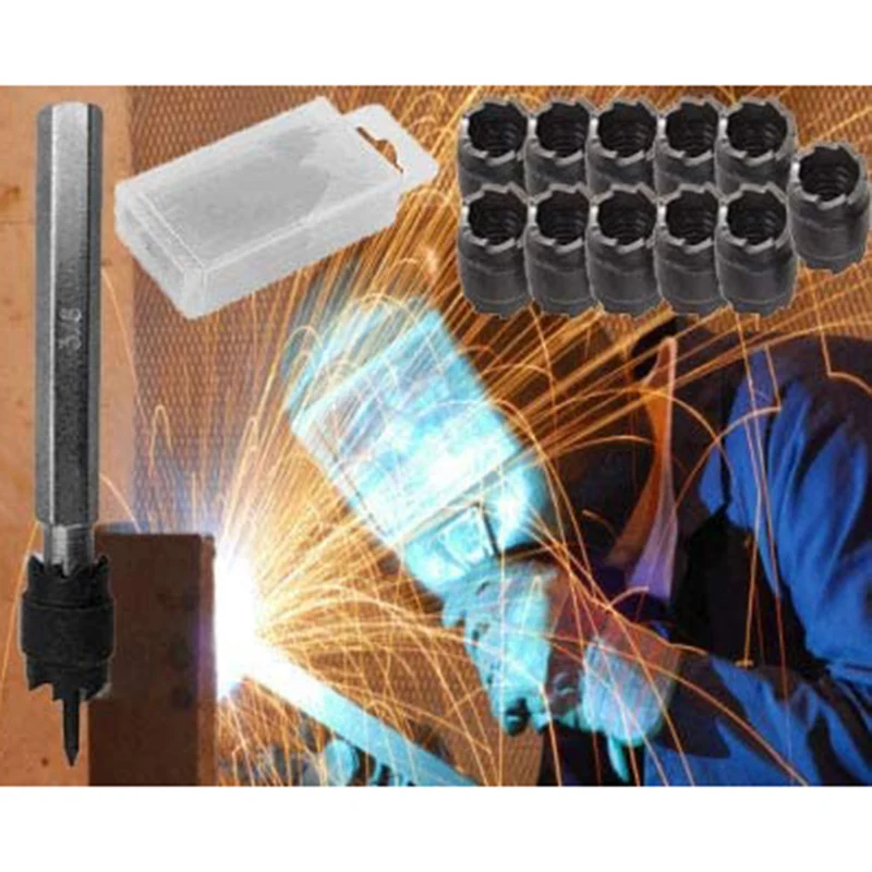 14 ชิ้นสองด้าน 3/8 นิ้ว HSS จุดเชื่อมเครื่องตัดชุดสําหรับเจาะไฟฟ้าจุดเชื่อม-AA26