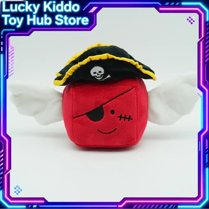 2026 New Lucky Block Red Pirate Plush Toy Soft Stuffed Fabric With White Wings Pirate Hat Decorative Plush Toy Gift In Stock