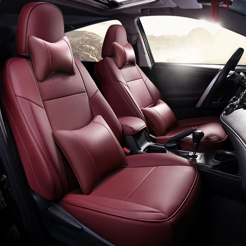 Luxury Custom Fit Car Seat Covers For Toyota Select Rav4 2013-2018 Waterproof Artificial Leather  Auto Parts Protection Cushion