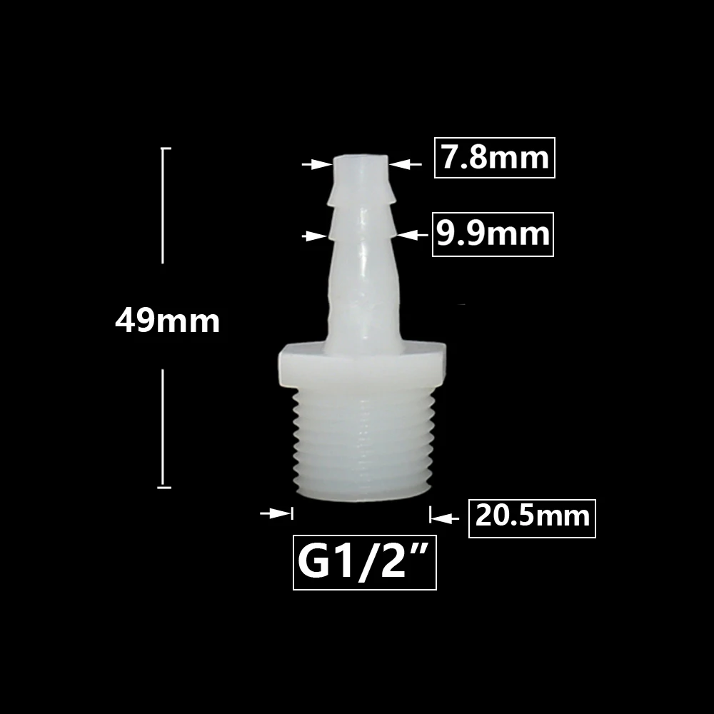 1/2 Inch Female Thread to Barb Hose Connector, 4‑20mm Plastic Pipe Fitting Adapter, Drip Irrigation Water Tube Coupler for Garden Watering System
