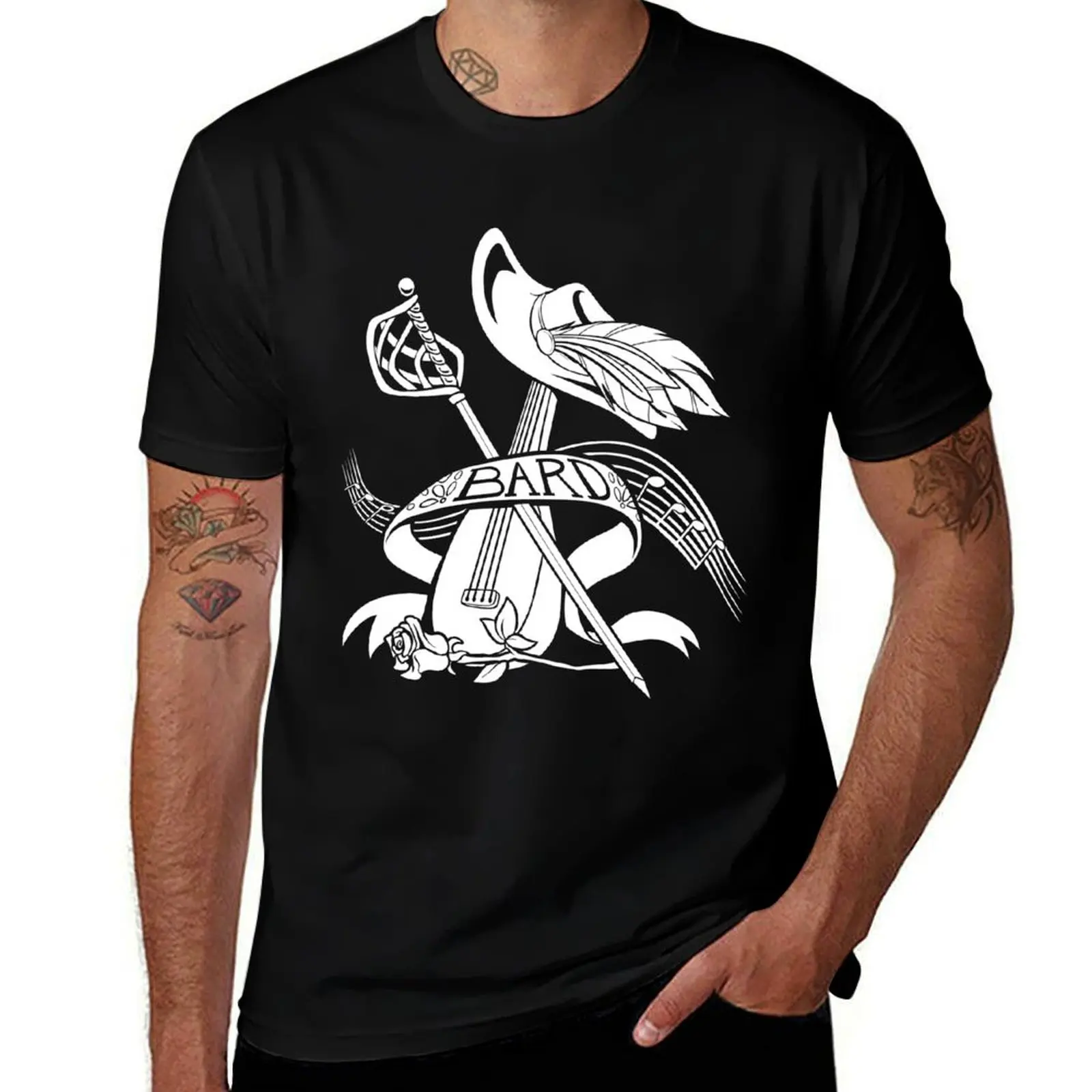 Bard Class - White Design T-Shirt Casual Street Style Short Sleeve Tee T-Shirt