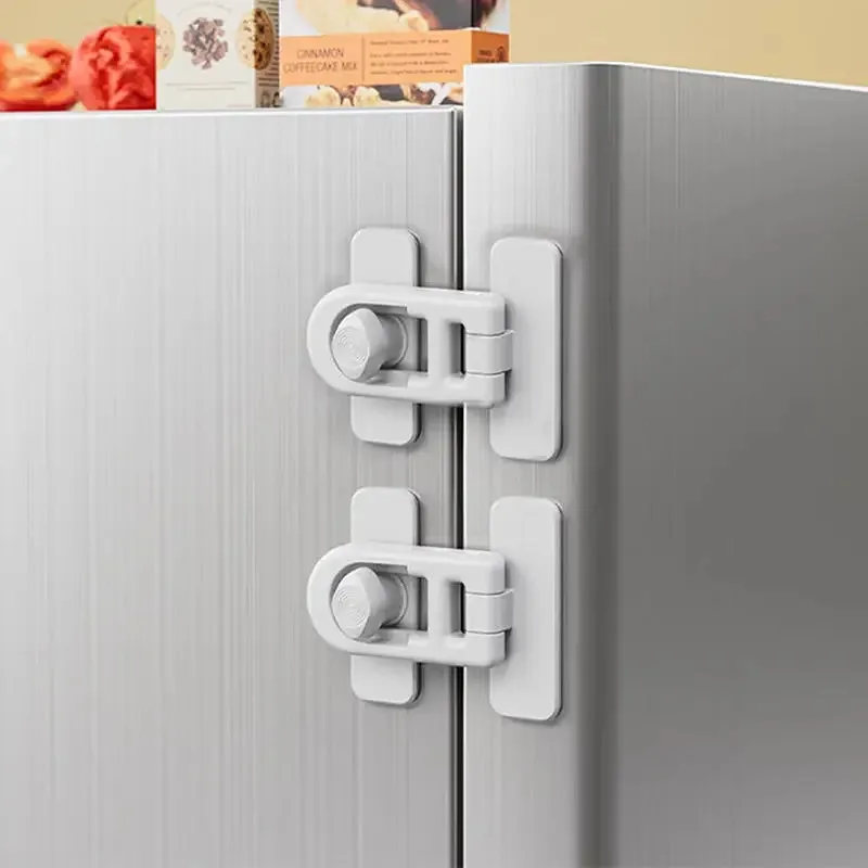 Multifunction Kids Security Protection Lock - Durable Plastic Refrigerator Door Latch, Useful Baby Safety Lock for Cabinet & Dra