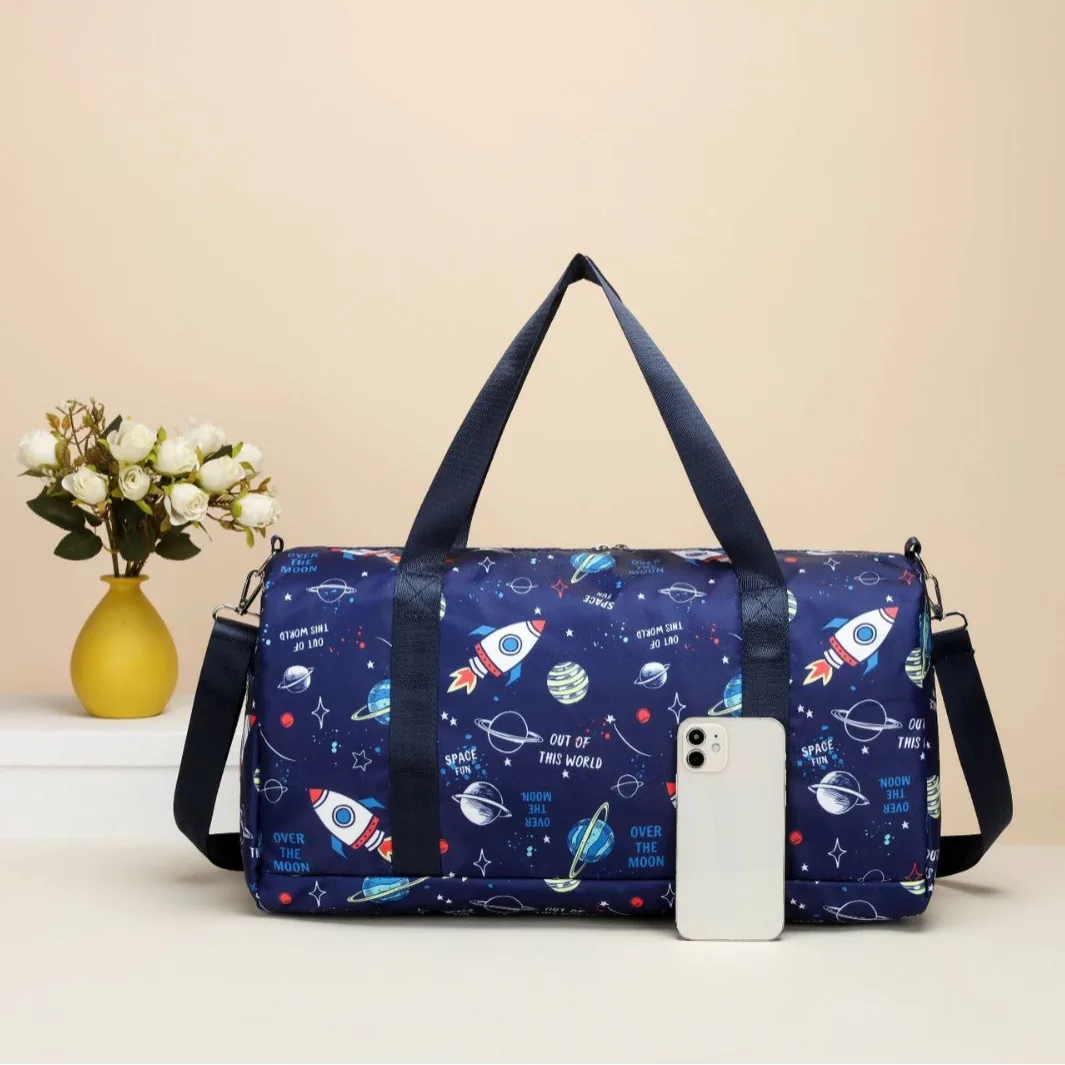 Bolsa de viaje con estampado de unicornio para niños y adultos, bandolera de hombro para deportes al aire libre, gran capacidad