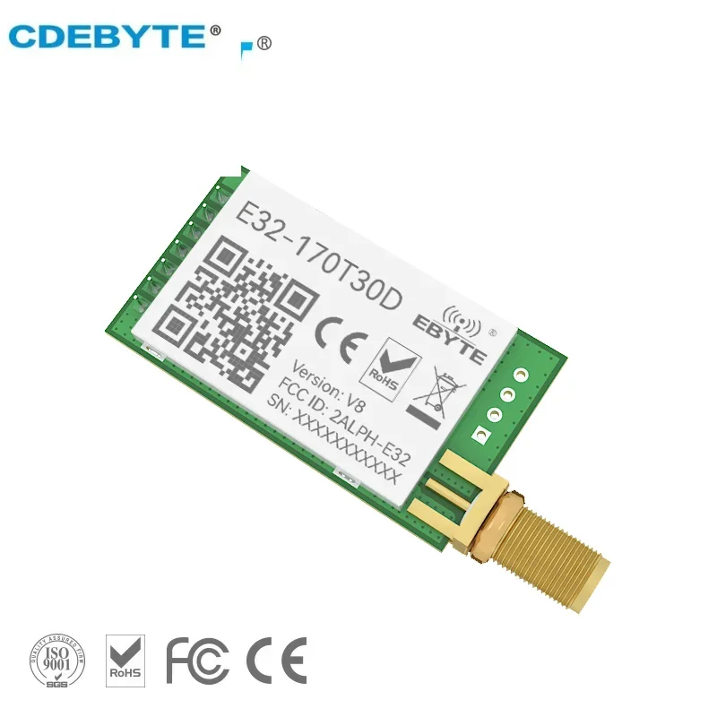 LoRa 170MHz طويلة المدى 8 كجم جهاز الإرسال والاستقبال اللاسلكي الارسال 1 واط SMA هوائي جهاز الإرسال والاستقبال جهاز ريسيفر استقبال وإرسال RF وحدة CDEBYTE