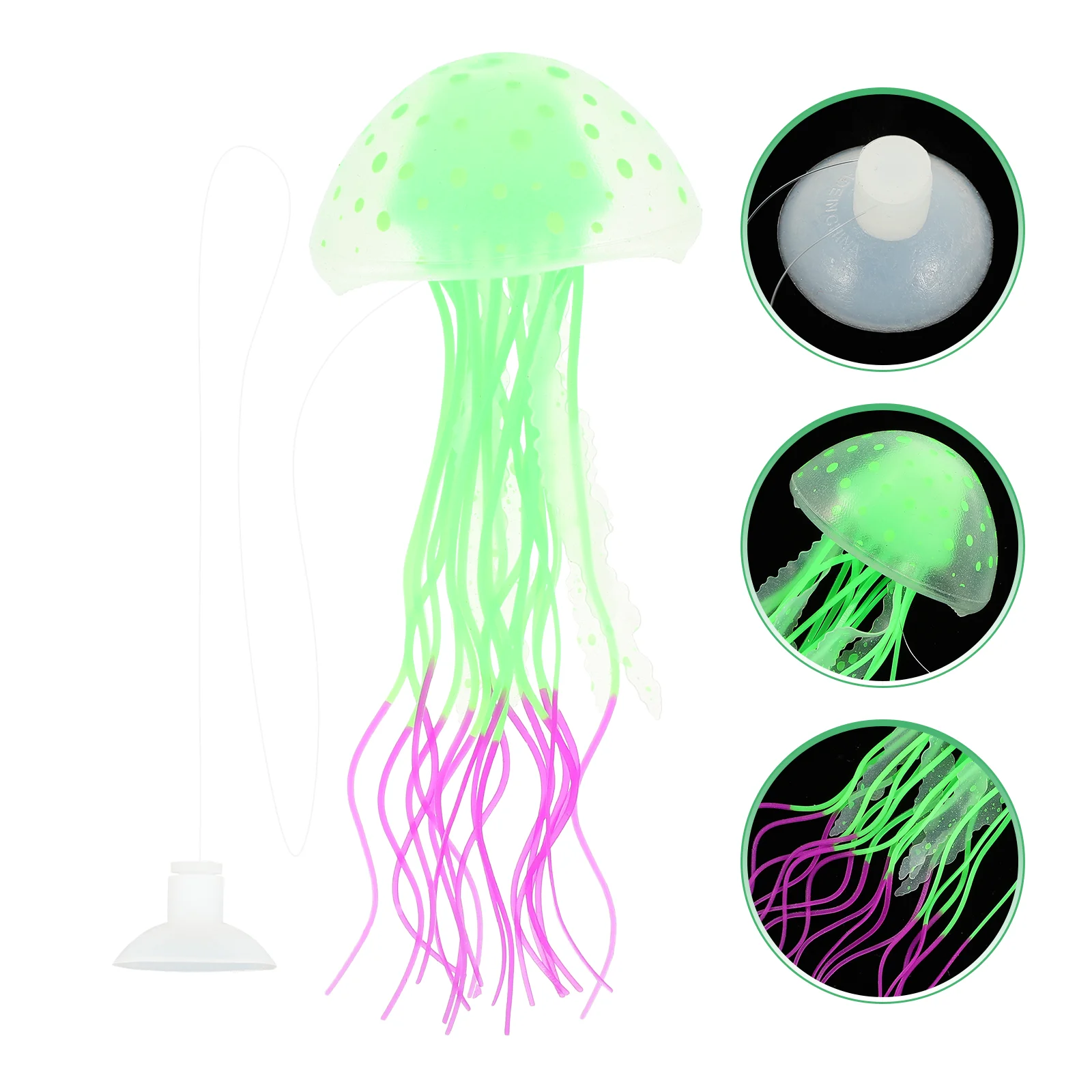 

Simulated Fluorescent Jellyfish Decor Wear-resistant Aquarium Ornament Glowing Delicate Fake Shine Silica Gel Adorable Supplies