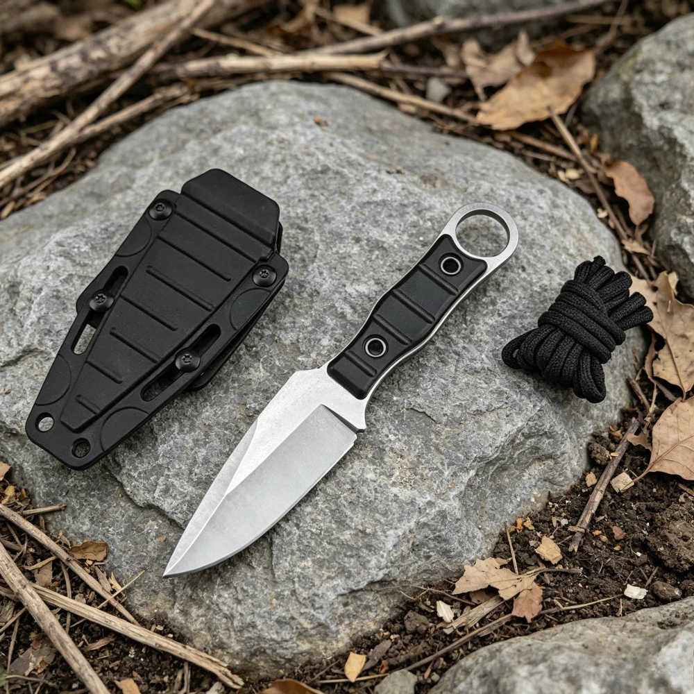 Russian Fixed Blade Knife Outdoor Camping Knife 440C Blade Nylon Fiber Handle EDC Survival Multi‑Functional Practical Tool