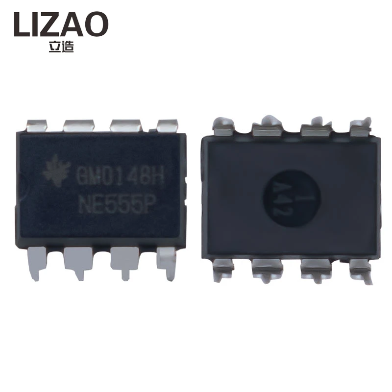 LIZAO NE555 DIP-8 Direct Insertion Timer IC, Precision Oscillator Chip for Electronic Projects