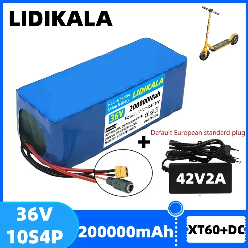 Neuer 36V 200Ah 1000W Leistungsakku 10S4P DC/T Lithium-Ionen-Akku 100Ah für 42V E-Bike Elektrofahrrad Roller mit BMS